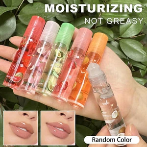 Brillo de labios enrollable con sabor afrutado 2 piezas brillo de labios hidratante aceite de labios color aleatorio - Imagen 1 de 12