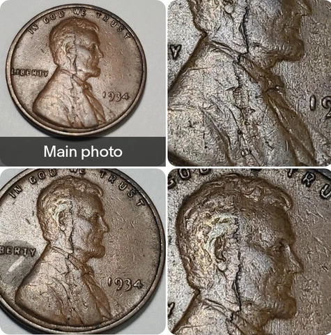 1934 p Die Crack lamination error  Lincoln Wheat Cent#61 Cover