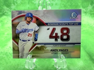Andy Pages - Scouts Top 100 - 2023 Bowman BTP-48 Los Angeles Dodgers Rookie Crad - Bild 1 von 11