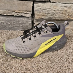 Salomon Sense Ride 5 Gray / Yellow Trail Running Shoes Mens 10 471442 - Picture 1 of 12