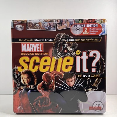 Marvel Deluxe Edition Scene It DVD Game Complete Collectible Tin Case New Open B - Image 1 of 4