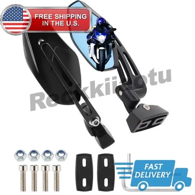 Black Motorcycle Racing Rearview Mirrors For Suzuki Hayabusa GSX1300R 1999-2016 - Imagem 1 de 4