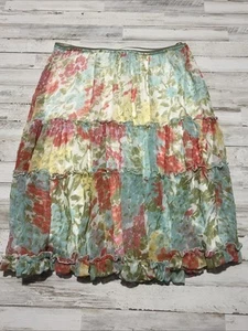 Lola P. Boho Skirt Large Tiered Ruffle Spring Summer Floral Gypsy Festival boho - Picture 1 of 12