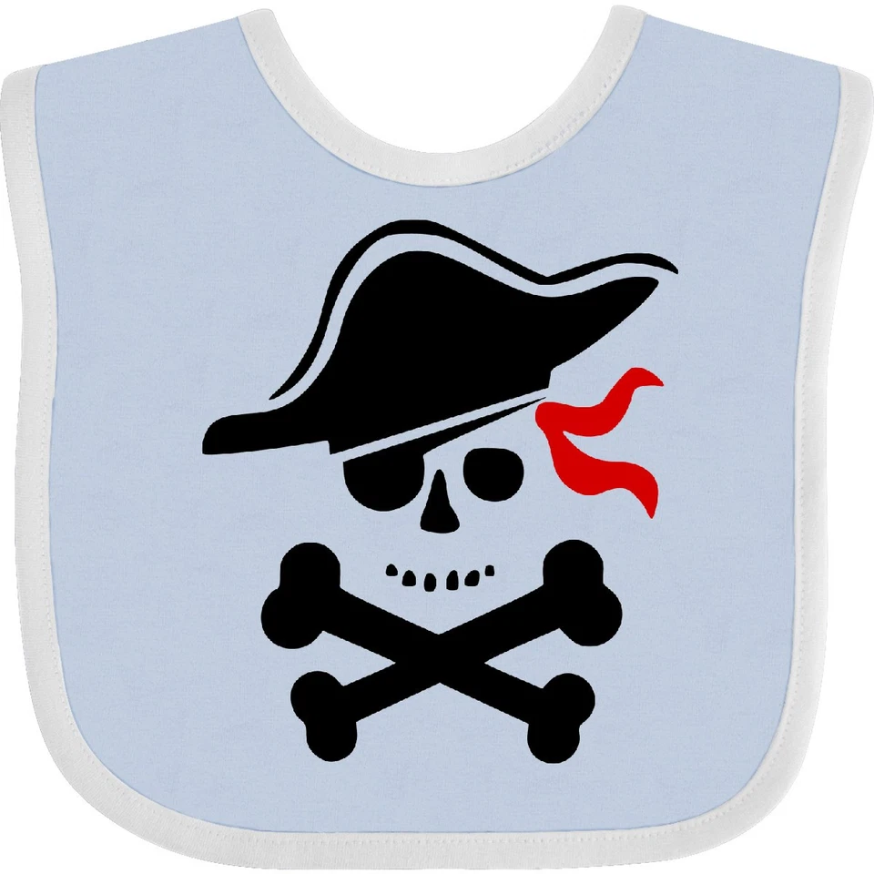 Inktastic Pirata Calavera Y Huesos Cruzados Bebé Babero Boodlebug Gráfico Niño Piratas Foto 1 de 1