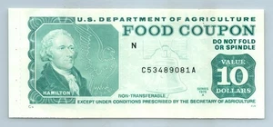 1975 US Department of Agriculture 10 Dollars Food Coupon USDA C53489081A - Bild 1 von 2