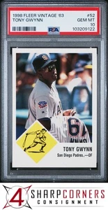 1998 FLEER VINTAGE 63 #52 TONY GWYNN PADRES HOF POP 5 PSA 10 - Picture 1 of 2