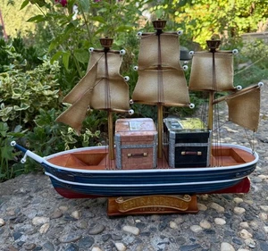 VINTAGE GHIRARDELLI SCHOONER Sailboat SHIP RARE COLLECTABLE 18×13" Mazeppa 1852 - Picture 1 of 9