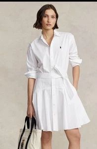 Lauren Ralph Lauren Women's Tennis Dress, White Oxford Shirt Dress Size 4 - Picture 1 of 6