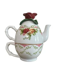 Royal Albert Old Country Roses Tea For One Teapot & Cup Set 28831-433 1962 - Picture 1 of 19