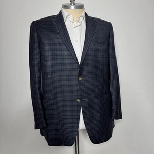Hart Schaffner & Marx Men's Blazer Sport Coat 48R Gray Check Wool Italy - Picture 1 of 11