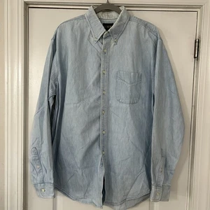 VTG J Crew Oarsman Denim Button Down Shirt Men’s L USA Made Cotton Preppy EUC - Picture 1 of 15