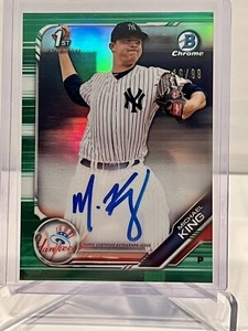2019 Bowman Chrome Michael King 1st Prospect Green Atomic Refractor 16/99 CPA-MK