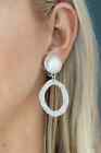 Paparazzi Jewelry ~ Vintage Veracity ~ White Clip-on Earrings
