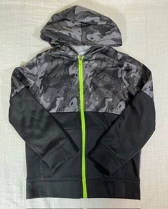 Jumping Beans Boys Size 8 Full Zip Black Camo with Neon Trim - Picture 1 of 5