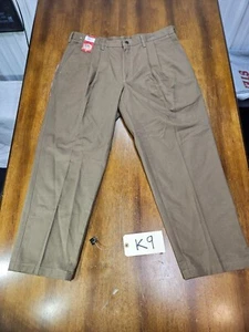 NEU Lee Performance Khakis Hose Herren 38x29 braun schmutzabweisend doppelt plissiert - Bild 1 von 24