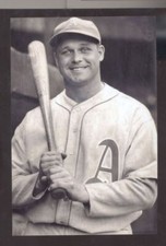 REAL PHOTO JIMMIE FOXX PHILADELPHIA ATHLETICS BASEBALL PLAYER A'S POSTCARD COPY