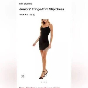 City Studio Little Black Glitter Fringe Trim Dress Size 17 (Juniors) - Picture 1 of 7