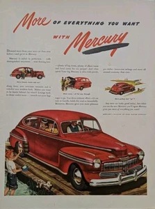 1946 Vintage Mercury Vehicle Print Ad, Post WW2 Advertisement Red Car. - Picture 1 of 1