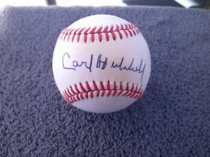HALL OF FAMER CARL HUBBELL SIGNED OFFICIAL NATIONAL LEAGUE BASEBALL PSA DNA COA - Picture 1 of 4