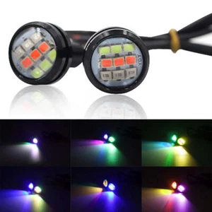 2Pcs Motorcycle Signal Light 23mm Eagle Eye RGB Turn Signal Daytime Running Lamp - Picture 1 of 10