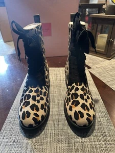 Kate Spade Merigue Knit Boots Forrest Feline Leopard Print 6.5 NIB - Picture 1 of 8