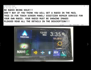 REPAIR SERVICE FOR PIONEER AVH-W4500NEX TOUCH SCREEN IF BROKEN OR UNREPONSIVE - Picture 1 of 1