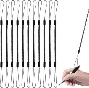 10Pcs Elastic Lanyard Tether Retractable Anti-Lose Tablet Pens Coil Spring Strap - Picture 1 of 12