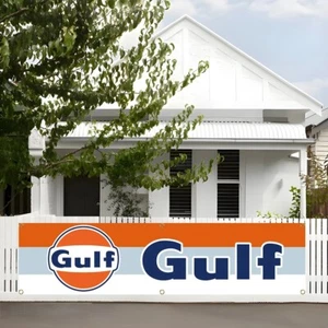 Gulf Oil Cup Series Race Car Flag Banner 2x8FT Motor 240x60cm Garage Wall - Picture 1 of 5
