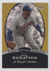 2008 Topps Finest Finest Moments Gold Refractor /50 CC Sabathia #FM-CS