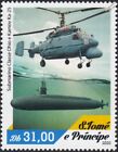 OHIO-Klasse U-Boot/Russisch KAMOV Ka-25 Hubschrauber Flugzeug Stempel 2020 Sao Tom