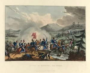 Battle Morales Military Jenkins Martial aquatint Print Peninsular War 1813 - Picture 1 of 4