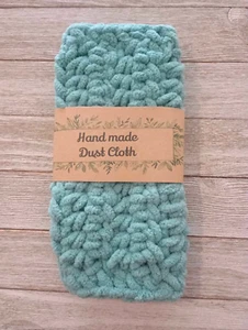 Crochet Dust Cloth Handmade USA Misty Blue Reusable Eco Friendly Chemical Free - Picture 1 of 2
