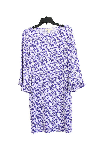 Abito Michael Kors Floreale Piccolo Donna NUOVO Viola Maniche 3 4 Cambio MK