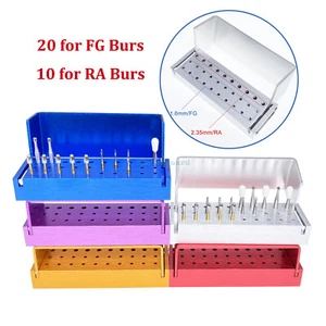 Dental High Low FG RA Bur Burs Holder Block Disinfection Box Autoclave 30 Holes - Picture 1 of 16