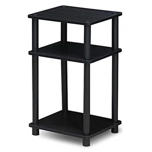 Furinno Just 3-Tier No Tools Turn-N-Tube End Table Single Americano/Black - Picture 1 of 1