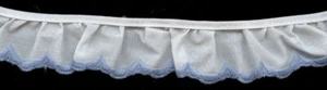 1&1/2" White Pleated Poly Cotton Eyelet Fabric Trim 18 Yards Trimming - Picture 1 of 1