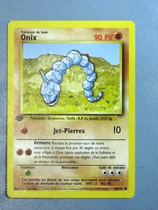 JUEGO BASE POKEMON ONIX 56/102 RARO 1999 TARJETA WOTC 1ª EDICIÓN FRANCESA - Imagen 1 de 2