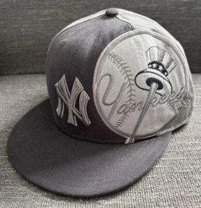 New Era New York Yankees Baseball Hat 59Fifty Fitted Cap Gray Size 7 3/8 MLB - Picture 1 of 16