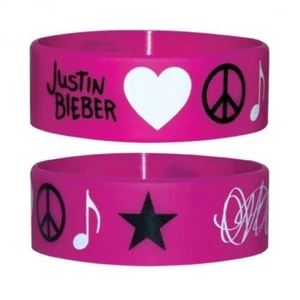 Wristband Bracelet Justin Bieber JB Pink Official New Justin Bieber JB - Picture 1 of 3