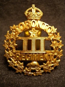 TORONTO REGIMENT PRE WWII CAP BADGE 1921 M18 C3 III GAUNT  - Picture 1 of 10