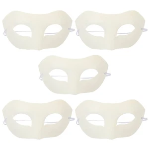 5 pezzi maschera vuota fai da te carta bianca maschera dipinta a mano maschera festa maschera cosplay - Foto 1 di 12