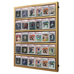 Wooden Sports Card Display Case, Lockable Plexiglas Frame with UV Protection ... - Picture 1 of 7