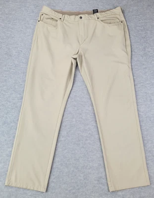Pantalones de golf Greg Norman Jordan frente plano rendimiento elástico tostado para hombre 40x32 Foto 1 de 4
