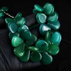 Exclusive Green Emerald 1400.00 Cts Stunning Beaded Jewelery Necklace RK 40 E705 - Picture 1 of 3