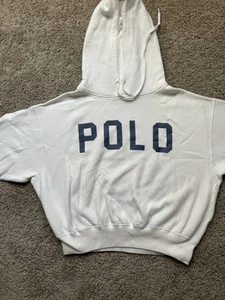 Polo Ralph Lauren Boy’s Small White Vintage Hoodie - Picture 1 of 6