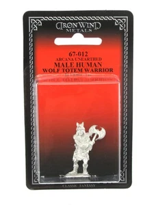 Male Human Totem Warrior Wolf #67-012 Arcana Unearthed Evolved RPG Metal Figure - Picture 1 of 3