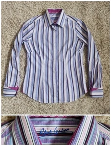 Robert Graham Pink Purple Stripe Women Sz S Long Sleeve Button Up Shirt - Photo 1 sur 10