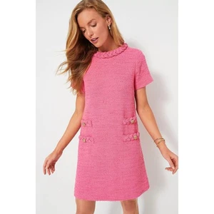 TUCKERNUCK Tweed Jackie Etuikleid Hot Pink Strukturiert Minilänge Damen M - Bild 1 von 13