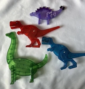 MAGNA TILES Dino World Brontosaurus T-Rex Replacement Dinosaurs Set of 4 - Picture 1 of 6