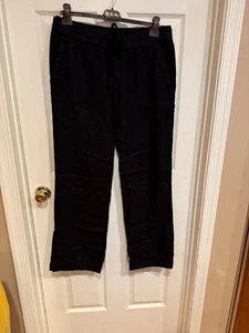 Standard James Perse 100 % Leinen schwarze Hose Pull-On DAMEN GR.1 BINDEBAND AN DER TAILLE - Bild 1 von 4